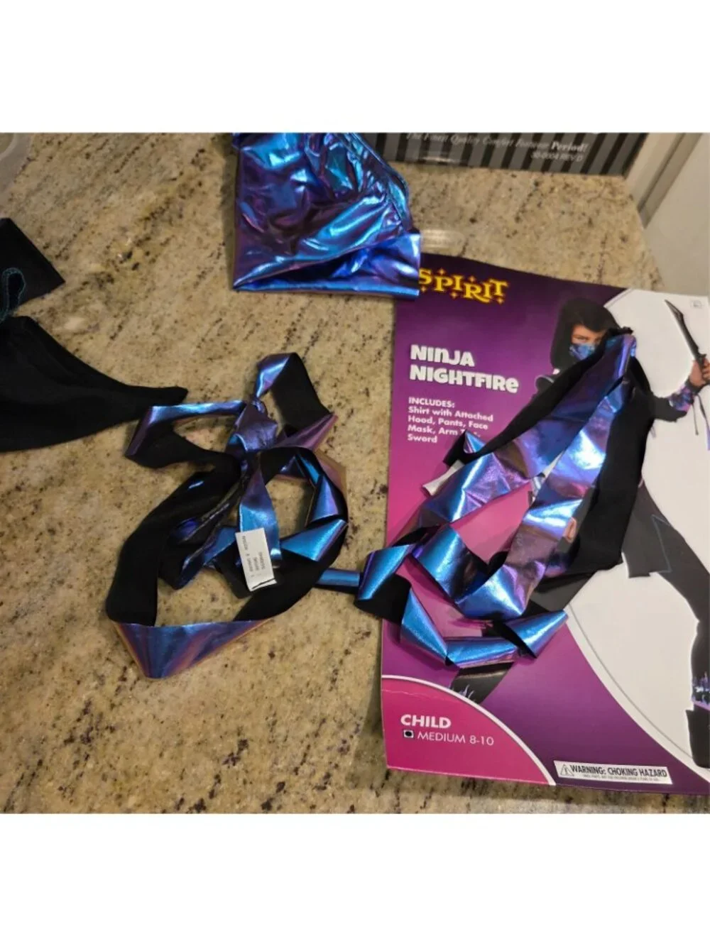 Ninja Nightfire Costume Child M 8-10 Spirit Halloween No Sword READ